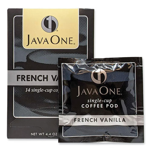 Java One 39870406141 Coffee Pods, French Vanilla, Single Cup, 14/box