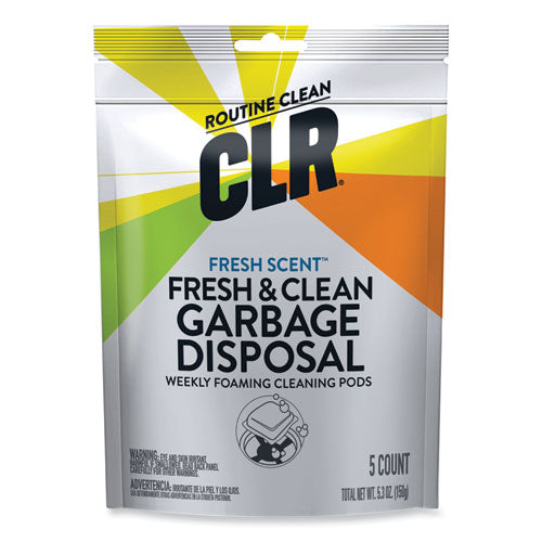 CLR PRO GDC-6 Fresh and Clean Garbage Disposal, Fresh Scent, 5 Pods/Pack, 6 Packs/Carton