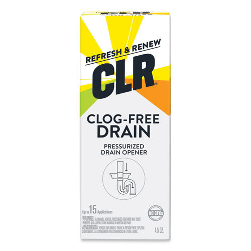CLR PP6 Clog-Free Drain Cleaner, 4.5 Oz Aerosol Spray, 6/carton