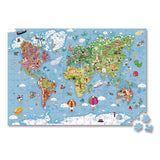Janod J02656 Cardboard Puzzle, Giant World Map Suitcase Puzzle, 300 Pieces, Ages 7 Years and Up