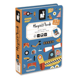 Janod J02715 Magneti'books, Racers, 68 Pieces, (18 Cards, 50 Magnetic Shapes), Ages 3 to 8