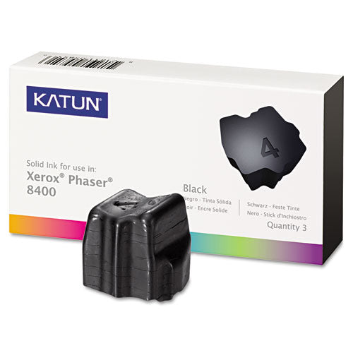 Katun 38707 Compatible 108r00604 Solid Ink Stick, 3,400 Page-Yield, Black, 3/box