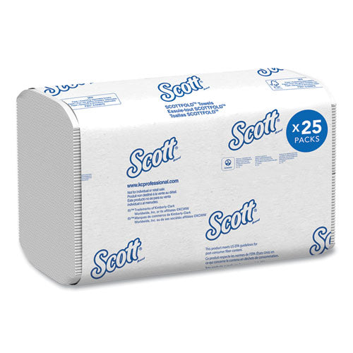 Scott 01980 Pro Scottfold Towels, 1-Ply, 9.4 x 12.4, White, 175 Towels/Pack, 25 Packs/Carton