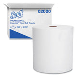 Scott 02000 essential high capacity hard roll towels for business, absorbency pockets, 1-ply, 8" x 950 ft, 1.75" core, white, 6 rolls/ct