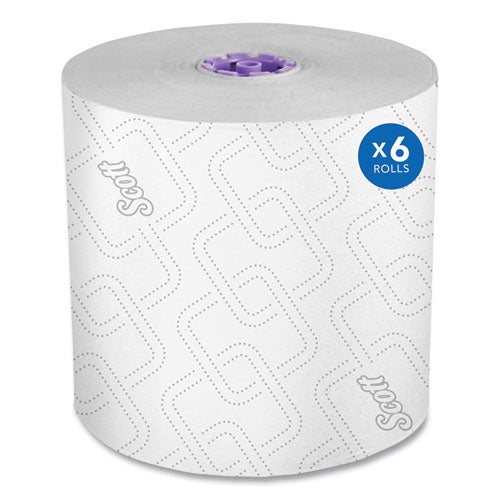 Scott 02001 Essential High Capacity Hard Roll Towel, 1-Ply, 8" x 950 ft, White, 6 Rolls/Carton