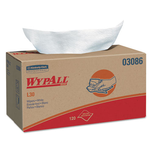 Wypall KCC 03086 L30 Towels, Pop-Up Box, 10 X 9 4/5, White, 120/box, 10 Boxes/carton