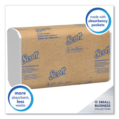 Scott 3623 Essential C-Fold Towels for Business, Convenience Pack, 1-Ply, 10.13 x 13.15, White, 200/Pack, 9 Packs/Carton
