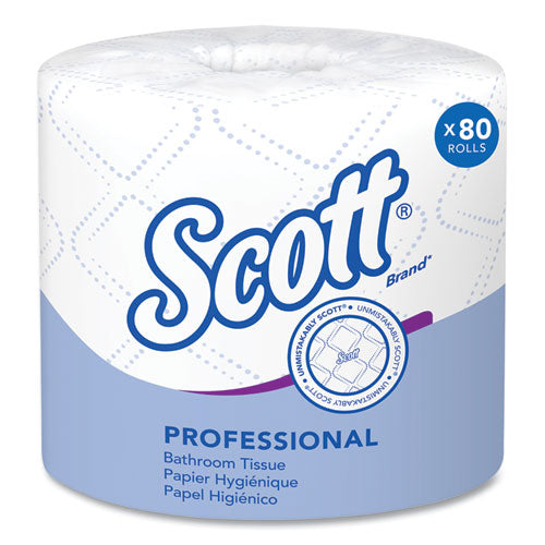 Scott 4460 Essential Standard Roll Bathroom Tissue for Business, Septic Safe, 2-Ply, White, 550 Sheets/Roll, 80/Carton