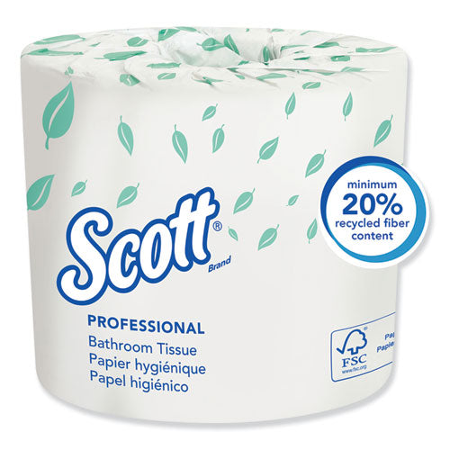 Scott 4460 Essential Standard Roll Bathroom Tissue for Business, Septic Safe, 2-Ply, White, 550 Sheets/Roll