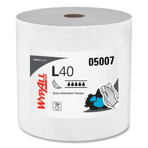 Wypall 5007 L40 Towels, Jumbo Roll, White, 12.5x13.4, 750/roll