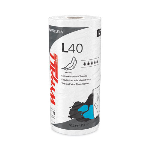 Wypall 5027 L40 Towels, Small Roll, 10 2/5 X 11, White, 70/roll, 24 Rolls/carton