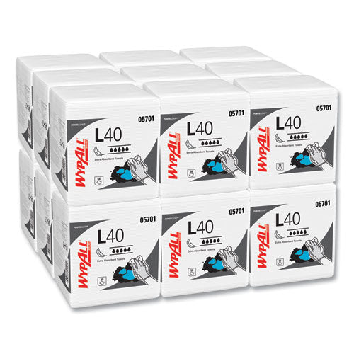 Wypall 5701 L40 Towels, 1/4 Fold, White, 12 1/2 X 12, 56/box, 18 Packs/carton