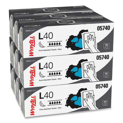 Wypall KCC 05740 L40 Towels, Pop-Up Box, Blue, 16 2/5 X 9 4/5, 100/box, 9 Boxes/carton