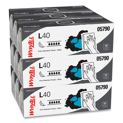 Wypall 5790 L40 Towels, Pop-Up Box, White, 16 2/5 X 9 4/5, 100/box, 9 Boxes/carton