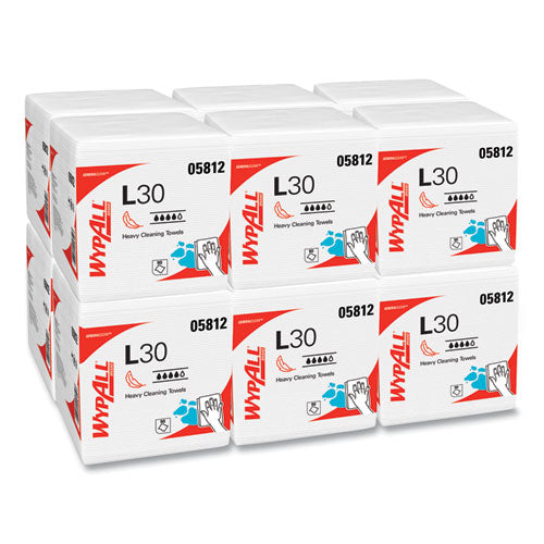 Wypall 5812 L30 Towels, Quarter Fold, 12 1/2 x 12, 90/Polypack, 12 Polypacks/Carton