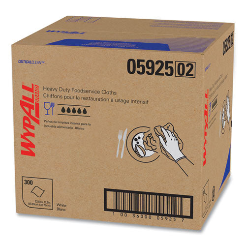 Wypall 5925 X70 Wipers, Kimfresh Antimicrobial, 12 1/2 X 23 1/2, White, 300/box
