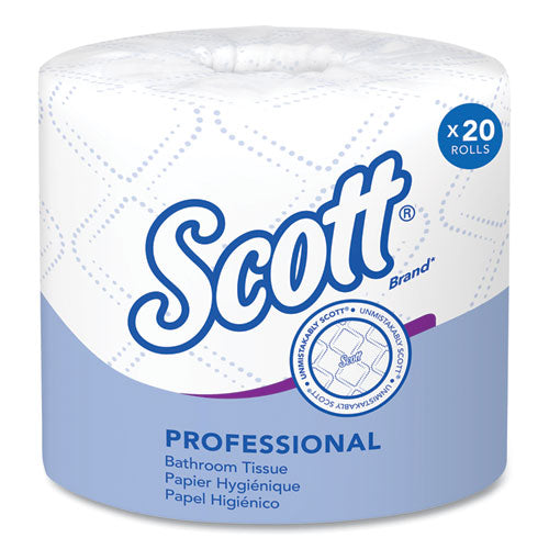 Scott 13607 Essential Standard Roll Bathroom Tissue for Business, Septic Safe, Convenience Carton, 2-Ply, White, 550/Roll, 20 Rolls/CT