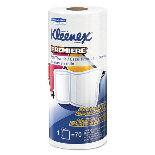Kleenex 13964 Premiere Kitchen Roll Towels, 1-Ply, 11 x 10.4, White, 70/Roll, 24 Rolls/Carton
