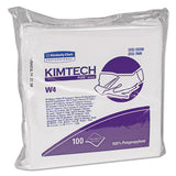 Kimtech 33330 W4 Critical Task Wipers, Flat Double Bag, 12x12, White, 100/pack, 5 Packs/carton