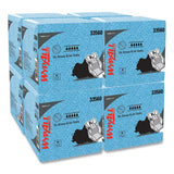 Wypall 33560 Oil, Grease And Ink Cloths, 1/4 Fold, 12 1/2 X 12, Blue, 66/box, 8 Boxes/carton