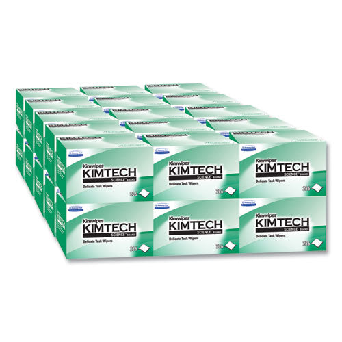 Kimtech 34120 Kimwipes Delicate Task Wipers, 1-Ply, 4.4 x 8.4, Unscented, White, 280/Box, 30 Boxes/Carton