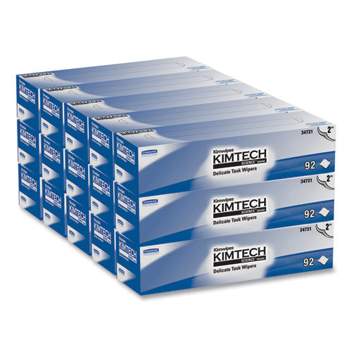 Kimtech 34721 Kimwipes Delicate Task Wipers, 2-Ply, 14.7 x 16.6, 92/Box, 15 Boxes/Carton