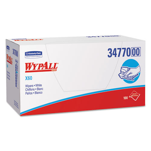 Wypall 34770 X60 Cloths, 1/4 Fold, 11 X 23, White, 100/box, 9/carton