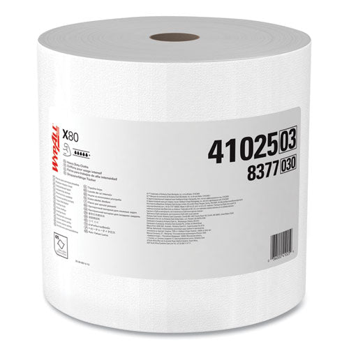 Wypall 41025 X80 Cloths With Hydroknit, Jumbo Roll, 12 1/2w X 13.4 White, 475 Roll
