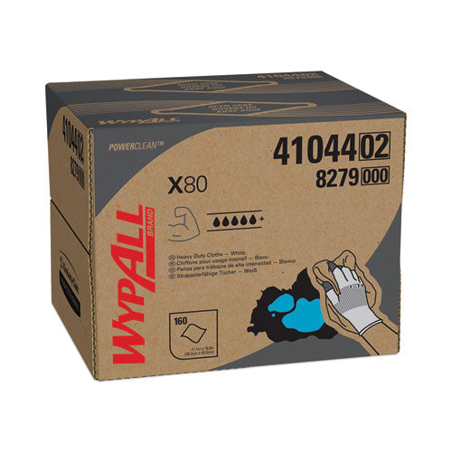 Wypall KCC 41044 X80 Cloths, Hydroknit, Brag Box, White, 12 1/2 X 16 4/5, 160/box