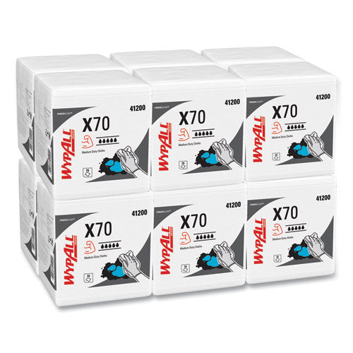 Wypall 41200 X70 Cloths, 1/4 Fold, 12 1/2 X 12, White, 76/pack, 12 Packs/carton