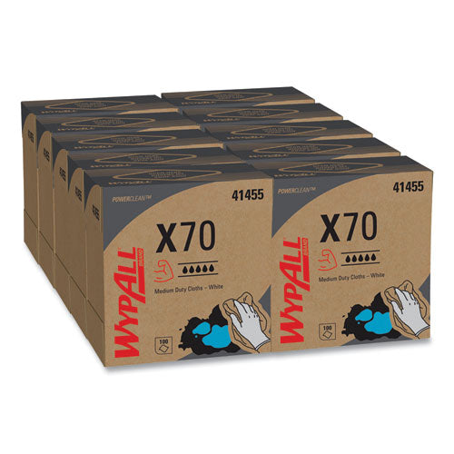 Wypall 41455 X70 Cloths, Pop-Up Box, 9 1/10 X 16 4/5, White, 100/box, 10 Boxes/carton