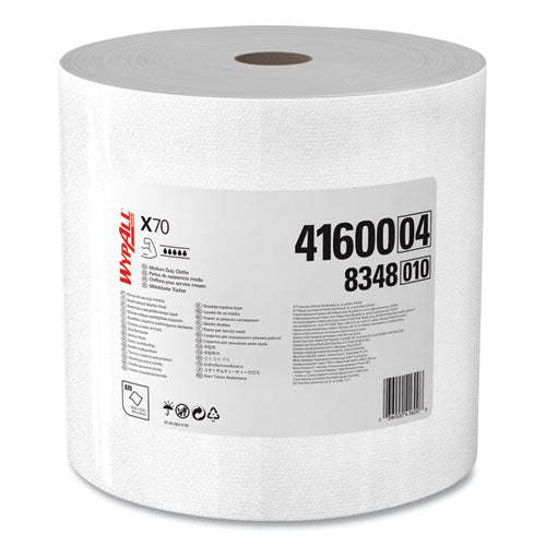 Wypall 41600 X70 Cloths, Jumbo Roll, Perf., 12 1/2 X 13 2/5, White, 870 Towels/roll