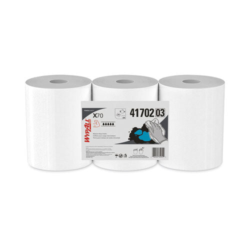 Wypall 41702 X70 Cloths, Center-Pull, 9.8 x 12.2, White, 275/Roll, 3 Rolls/Carton