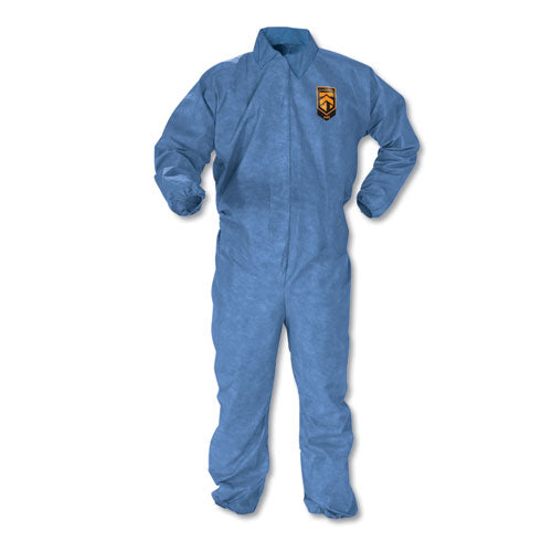 Kleenguard KCC 45003 A60 Elastic-Cuff, Ankle and Back Coveralls, Large, Blue, 24/Carton