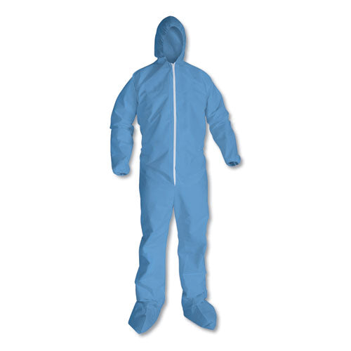 Kleenguard KCC 45353 A65 Zipper Front Flame Resistant Coveralls, Large, Blue, 25/Carton