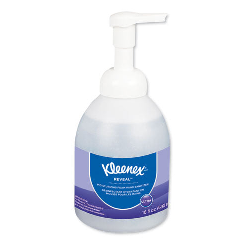 Kleenex 45826EA Reveal Ultra Moisturizing Foam Hand Sanitizer, 18 Oz Bottle, Fragrance-Free
