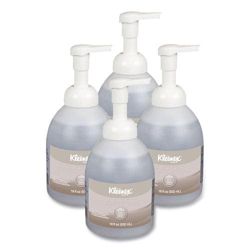 Kleenex 45827 Alcohol-Free Foam Hand Sanitizer, 18 Oz Pump Bottle, Fragrance-Free, 4/carton