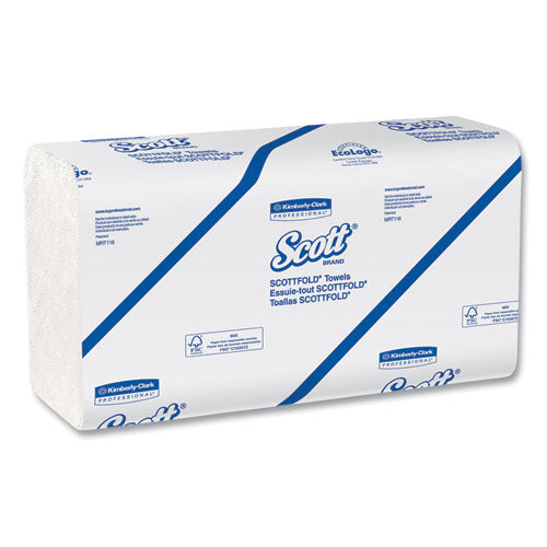 Scott 45957 Essential Low Wet Strength Multi-Fold Towels, 1-Ply, 9.4 x 12.4, White, 175/Pack, 25 Packs/Carton