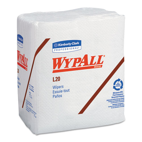 Wypall KCC 47022 L20 Towels, 1/4 Fold, 4-Ply, 12 1/5 X 13, White, 68/pack, 12/carton
