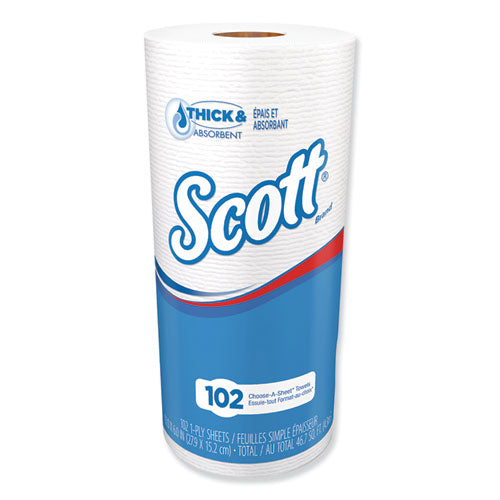 Scott 47031 Choose-A-Sheet Mega Kitchen Roll Paper Towels, 1-Ply, 4.8 x 11, White, 102/Roll, 24/Carton