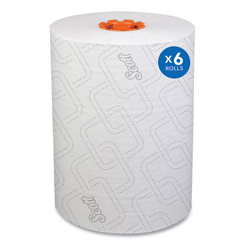 Scott 47035 Slimroll Towels, 1-Ply, 8" x 580 ft, White/Orange Core, 6 Roll/Carton