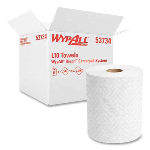 Wypall 53734 Reach System Roll Towel, 1-Ply, 11 X 7, White, 340/roll, 6 Rolls/carton