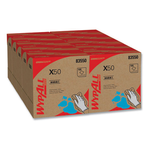 Wypall KCC 83550 X50 Cloths, Pop-Up Box, 9 1/10 X 12 1/2, White, 176/box, 10 Boxes/carton