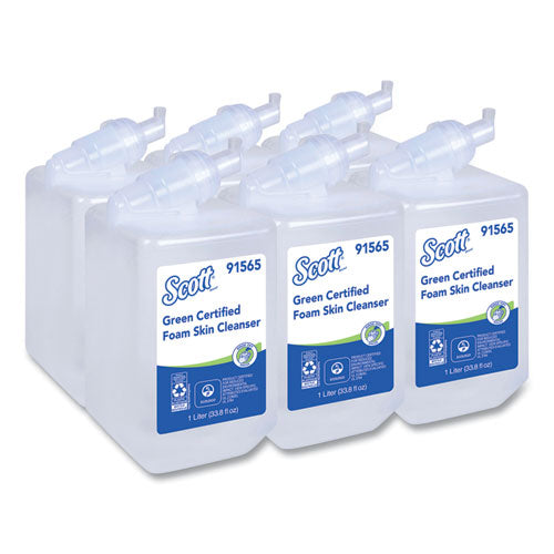 Scott KCC 91565 Essential Green Certified Foam Skin Cleanser, Neutral, 1,000 Ml Bottle, 6/carton