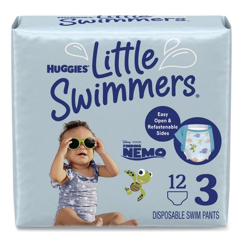 Huggies 18339 Little Swimmers, Size 3, 16 lbs to 26 lbs, 12/Pack, 8 Packs/Carton