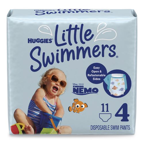 Huggies 18342 Little Swimmers, Size 4, Baby Weight 24 lbs to 34 lbs, Blue, 11/Pack, 8 Packs/Carton