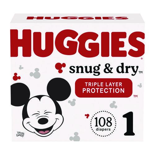 Huggies 56432 Snug and Dry Diapers, Size 1, 8 lbs to 14 lbs, 108/Carton