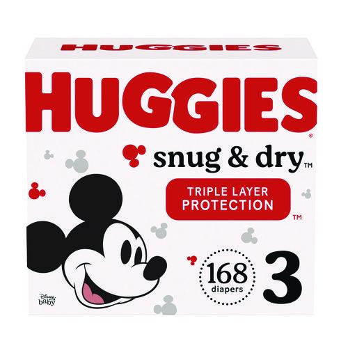 Huggies 56456 Snug and Dry Diapers, Size 3, 16 lbs to 28 lbs, 168/Carton