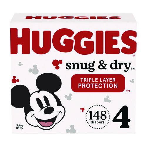 Huggies 56457 Snug and Dry Diapers, Size 4, 22 lbs to 37 lbs, 150/Carton