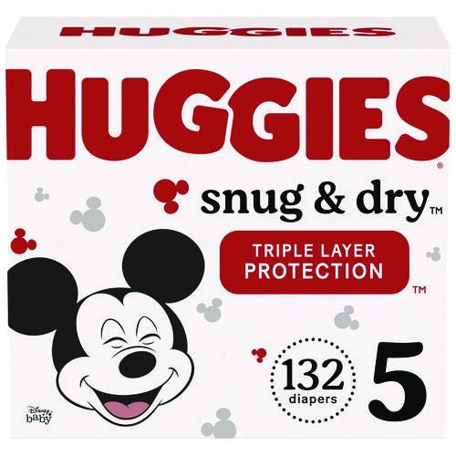 Huggies 56458 Snug and Dry Diapers, Size 5, 27+ lbs, 136/Carton